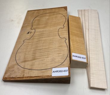 Satz B+Z+H Riegelahorn Violine, 1-tlg. Boden Einzelstück #037